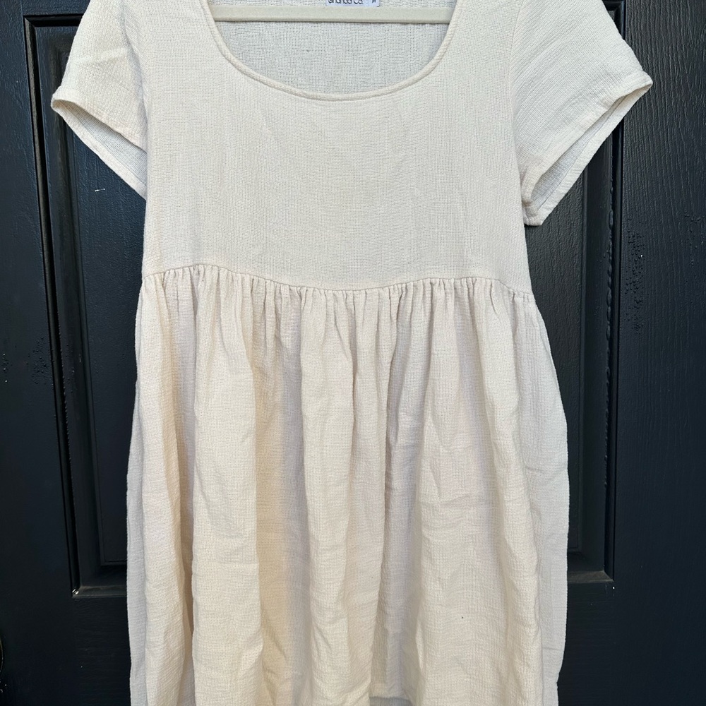 Ghanda Cream Short Sleeve Dress